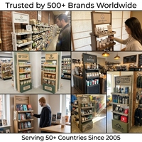 Présentoir de bois sur pied personnalisé pour boissons, soda, eau gazeuse et jus – Étagère en bois naturel pour merchandising en gros