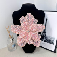 Applique florale de luxe perlée, broderie florale faite main avec sequins pour robe de mariée, décoration de vêtements DIY