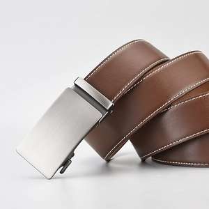 Ceinture en cuir véritable européenne et américaine en gros, ceinture en cuir pour homme avec boucle automatique en alliage - Product Image 4