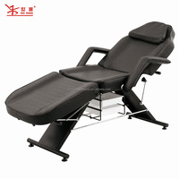 Table de massage faciale en métal, 3 sections réglables, pour salon, maison, spa, studio de tatouage