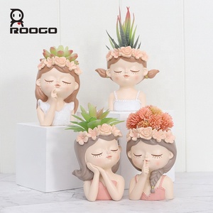 Roogo piccola fata fantasia ragazza vasi da fiori all'ingrosso fioriere da giardino per piante grasse uso domestico decorativo - Product Image 6