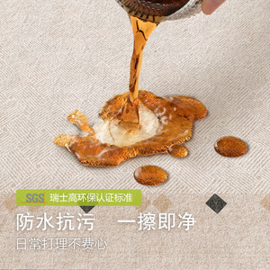 Alfombra Rectangular Color Crema Estilo Wabi Sabi, de Fibra de Poliéster, Impermeable y Resistente a las Manchas, para Sala de Estar, Sofá, Dormitorio y Uso Doméstico - Product Image 4