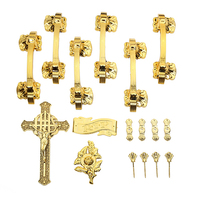 Juego de Decoración de Esquinas para Ataúdes de Plástico Dorado para Funerales de Mascotas y Bebés - Kit de Accesorios Funerarios con Acabado y Diseño Personalizados
