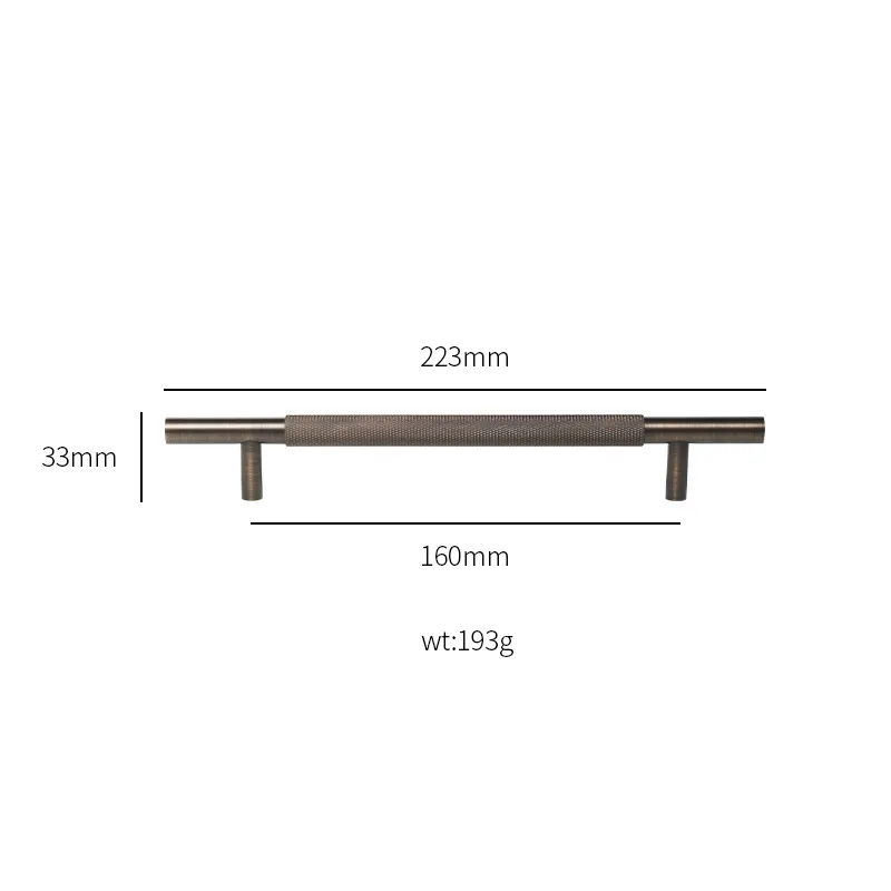 Qiansi 5 بوصة مقبض النحاس البرونزي العتيقة سحب مخرش الماس عبر خط النهاية للأثاث مقبض الباب