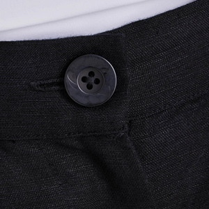 Vendita all'ingrosso di <span class=keywords><strong>lino</strong></span> 59% personalizzato 41% Rayon leggero <span class=keywords><strong>elastico</strong></span> <span class=keywords><strong>in</strong></span> <span class=keywords><strong>vita</strong></span> <span class=keywords><strong>con</strong></span> chiusura a bottone Casual Relax <span class=keywords><strong>pantaloni</strong></span> larghi da <span class=keywords><strong>donna</strong></span> - Product Image 4