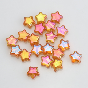 Zhubi 8MM di cristallo colorato stelle perline bracciale distanziatori piccola stella ciondolo perle di vetro per fai da te fare gioielli di moda - Product Image 6