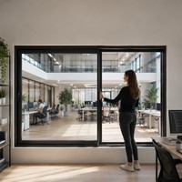 Fenêtres en aluminium à rupture de pont thermique, profil simple, à ouverture coulissante, pour maisons, fenêtres en verre à bas prix pour chambres, fenêtres en verre à bas coût