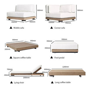 Modern Villa Hotel Luxury <strong>Terrace</strong> Teak Solid Wood Leisure Waterproof Sun Protection Anti Fade Outdoor Garden Courtyard Furniture - Product Image 6
