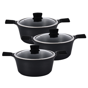 Vente en gros Batterie de cuisine personnalisée en fonte d'aluminium marmite ronde 20cm 24cm 28cm casserole antiadhésive - Product Image 2