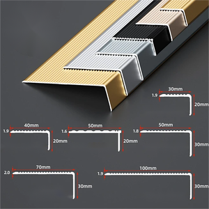 Profilo a L in lega di alluminio antiscivolo <span class=keywords><strong>per</strong></span> bordi di gradini, <span class=keywords><strong>per</strong></span> <span class=keywords><strong>piastrelle</strong></span>, marmo, gradini metallici, copertura <span class=keywords><strong>per</strong></span> gradini dritti e protezione angolare - Product Image 5
