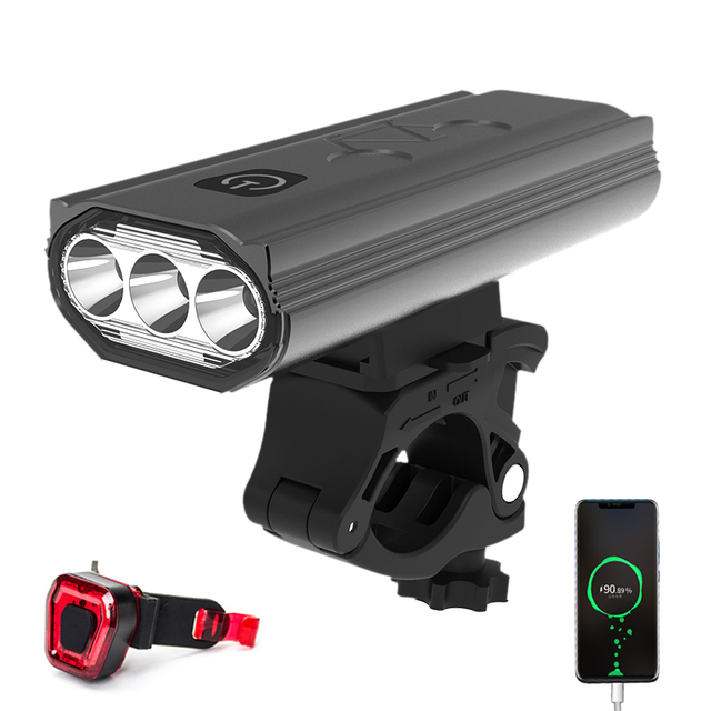 Ultra Bright Rechargeable Bike Light Front and Back Waterproof Headlight and Taillight LED Bicycle Light Kit
