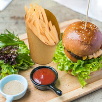 Récipient alimentaire en papier kraft à paroi unique écologique de qualité fiable pour l'estampage d'oeufs bouffés de frites