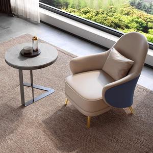 Living Room Chair Single <b>Sofa</b> Reclining Two Tone Leather Modern Design For Hotel Bedroom - Product Image 4