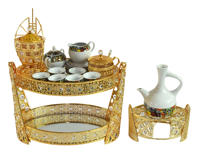 Service à thé éthiopien 2026 en promotion avec tasses et soucoupes en porcelaine de luxe