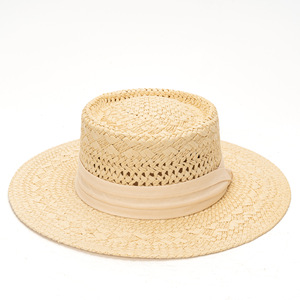 Chapeau de paille <span class=keywords><strong>Panama</strong></span> ajouré tressé à la main pour femme et homme, à bord plat, idéal pour l'extérieur, la plage, la pêche, les vacances, la protection solaire et l'usage quotidien - Product Image 3