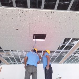 Panneau de gypse absorbant pas cher <span class=keywords><strong>prix</strong></span> papier face <span class=keywords><strong>plâtre</strong></span> ignifuge perforé avec trou irrégulier Chine approvisionnement panneau acoustique - Product Image 6