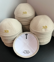 Kippa en lin vert olive faite à la main, brodée sur mesure avec texte intérieur imprimé, Yarmulke Judaica pour mariage, Bar Mitzvah, ou comme cadeau de fête