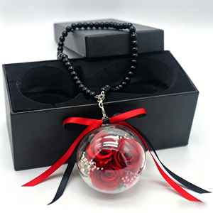 Fiore <span class=keywords><strong>di</strong></span> Rosa Conservato in Cupola Trasparente, Decorazione per Interni Auto, Regalo per Festività, San Valentino, <span class=keywords><strong>Festa</strong></span> della Mamma, Natale, dalla Fabbrica dello Yunnan - Product Image 2