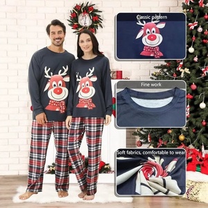 Pijamas de Natal para Família, Conjuntos Personalizados para Pais e Filhos em Algodão com Estampa, Manga Longa, Roupas Confortáveis e Respiráveis para o Natal - Product Image 6