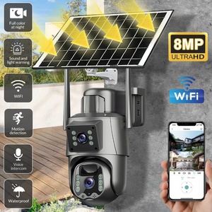 4G / WiFi Solar Camera Dual Lens Screen Outdoor 8MP 4K Low <b>Power</b> <b>Battery</b> IP PIR Human Detection <b>CCTV</b> Security Protection Cameras - Product Image 1