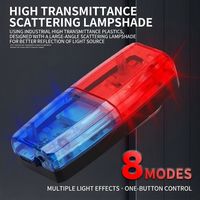 LED Clip-On Schulter-Sicherheitswarnleuchte Rot-Blaues Stroboskop-Blinklicht Langlebiger Kunststoff