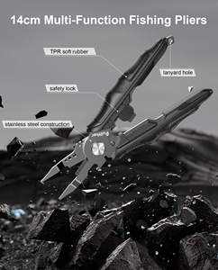 14Cm Zwarte Roestvrijstalen Visserijtang Multitool Voor Vissers Draadsnijden Krimpen En Haakverwijdering In Zoet Water - Product Image 5