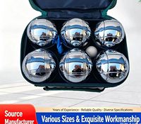 Ensemble de boules de pétanque en métal chromé avec sac de transport et accessoires, jeu de boules de bocce pour pelouse extérieure, 72 mm