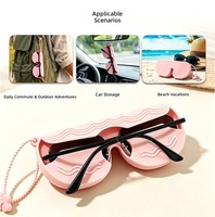 Étui à lunettes portable en silicone, sac de rangement pour lunettes de soleil, pochette créative pour organiser les lunettes, pour les voyages et les activités de plein air, logo personnalisé