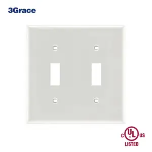 American Style Electrical Decorative Double Toggle Light Switch Cover 2 Gang Wall Outlet Plate Cover