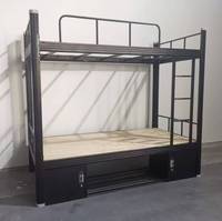 Lit superposé double en métal pour étudiants, chambre d'étudiant, dortoir, avec table d'étude et bureau pour adultes