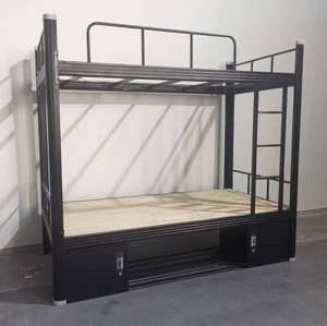Двухъярусная металлическая кровать-чердак для школьников и студентов общежития с письменным столом и рабочим местом для взрослых - Product Image 3