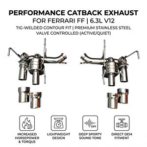 Système d'échappement Catback à soupapes Vortex SS304 pour Ferrari FF F151 6.3L V12 2011-2016, kits de performance racing à montage direct - Product Image 1