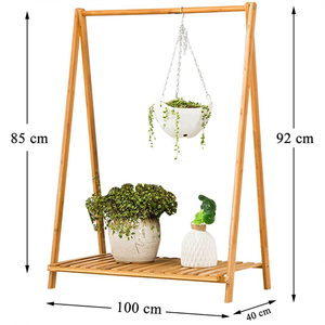 Porte-plante multi-pots en bambou présentoir de pot de fleur adapté au salon de jardin de cour - Product Image 2