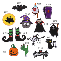 En gros, patchs thermocollants d'Halloween sur le thème de la sorcellerie (citrouille, chauve-souris, sorcière, vampire), appliques adhésives pour la décoration de vêtements de fêtes