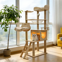 Arbre à chat multi-niveaux tout-en-un avec capsule spatiale extra-large - Condo pour chat, hamac, échelle, plateforme et poteaux à gratter en sisal