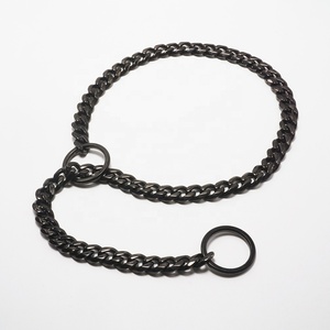 Collare per Cani, Collare a Catena in Acciaio Inox Nero per Addestramento, Collare a Catena Forte Tipo P per Cani - Product Image 1