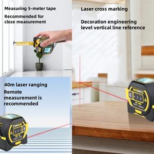 3-in-1 elektrisches digitales Stahlband maß 40M/60M Laser-Entfernungs messer Benutzer definiertes Logo Edelstahl-Klingen material - Product Image 5