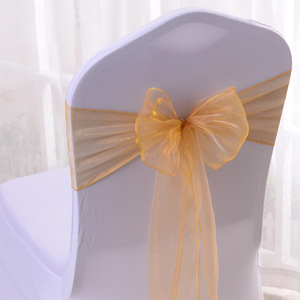 Fundas de cinta para silla de Organza de estilo europeo, mantel para banquete de boda, decoración de faja, cinturón de Organza tejido para uso doméstico - Product Image 5