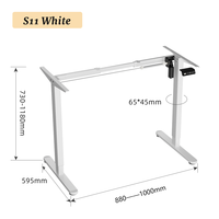 Bureau assis-debout électrique ergonomique S11 à moteur unique réglable en hauteur – Mobilier de qualité pour le bureau et la maison, idéal pour l'étude et le travail