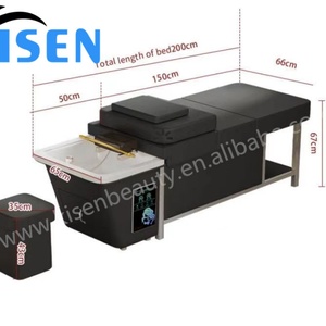 Kisen New Style Hair Salon Dedicated Shampoo <b>Bed</b> Without Pipes Hair Salon Reclining Punch <b>Bed</b> with 90L Water tank and Heater - Product Image 6