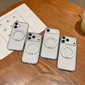 Fundas Magnéticas Transparentes para Teléfono Celular con Anillo Giratorio de 360 Grados de Alta Calidad para <span class=keywords><strong>iPhone</strong></span> 11 12 13 14 Plus 17 Air 15 16 Pro Max - Product Image 6