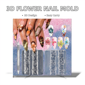 Molde de Silicona 3D Cuadrado para Uñas con Diseño Floral, Plantilla para Tallar Pétalos de Hibisco, Molde Portátil de Alta Transparencia para Diseño de Arte de Uñas - Product Image 2