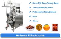 Mesin Pengisi Pasta Horizontal Otomatis untuk Saus Ketchup Sambal Selai Pengemasan Sachet Pengisian dan Penyegelan Multifungsi