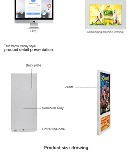 벽 마운트 18.5 "10.1" 듀얼 스크린 안드로이드 시스템 내부 스마트 <span class=keywords><strong>LCD</strong></span> 와이파이 엘리베이터 리프트 디스플레이 광고 디지털 간판 화면 - Product Image 5