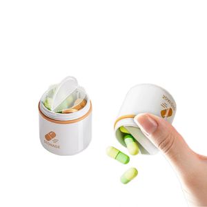 Organizador de Pastillas Portátil Mini de ABS en Forma de Lata, Caja de Almacenamiento de Tabletas con Asa y 2 Compartimentos - Product Image 1