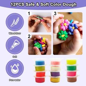 3 in 1 플레이 주방 장난감 아이스크림 가게 햄버거 메이커 다채로운 놀이 반죽 스탬퍼스 클레이 세트 어린이를위한 음식 장난감 - Product Image 4