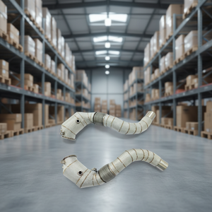 Downpipe Sportivo in Acciaio Inox CSZ per BMW X5M F85/ M550i G30 N62 <span class=keywords><strong>N63</strong></span> 4.4T con Scudo Termico - Product Image 1