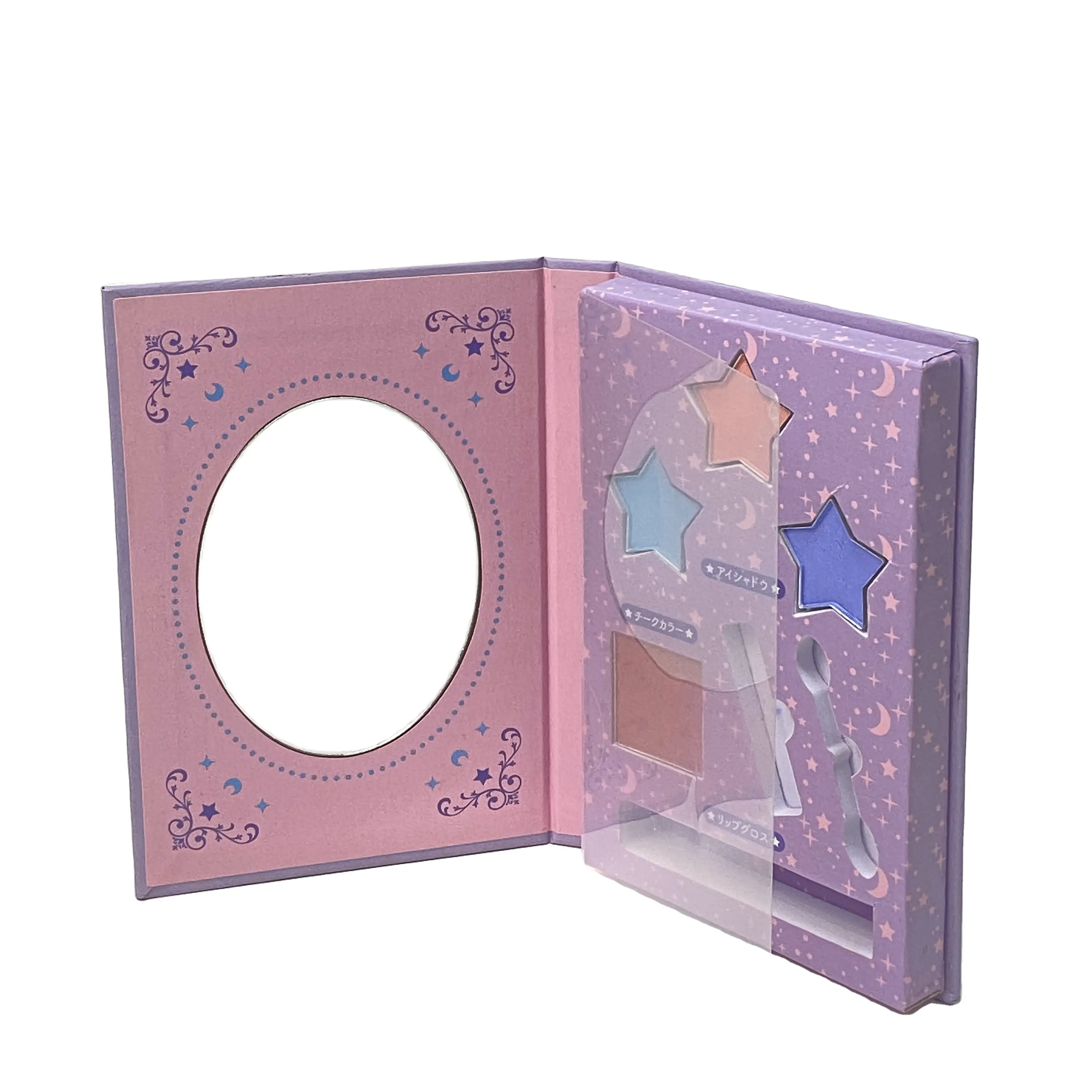 Caja de paleta de sombra de ojos de papel cuadrado con espejo, embalaje cosmético de Color a elegir Personalizado