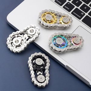 Gyroscope Fidget à Engrenages en Chaîne, Engrenage de Main, Pignon de Doigt, Roue Métallique, Gyroscope à Chaîne d'Engrenages - Product Image 4
