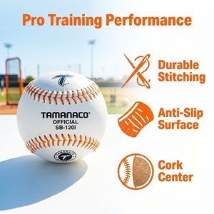 Envío Rápido, Pelota de Softbol Cosida de Entrenamiento <span class=keywords><strong>Tamanaco</strong></span> SB-120I de 12 Pulgadas, de Cuero PVC Premium, Grado PK, Corcho, Blanca, en Stock - Product Image 5